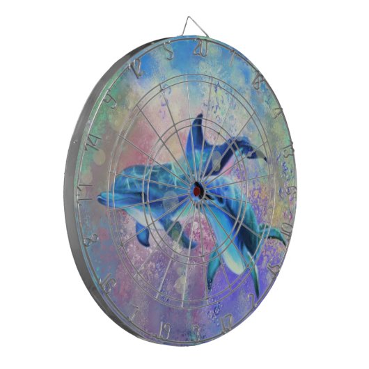 Dolphin Couple Dart Board Happy Familie Dartbord (Voorkant Links)