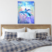 Dolphin Couple - Happy - Canvas Afdruk (Insitu (Slaapkamer))