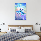 Dolphin Couple - Happy - Canvas Afdruk (Insitu (Slaapkamer))
