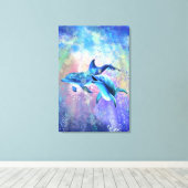 Dolphin Couple - Happy - Canvas Afdruk (Insitu (Houten vloer))