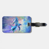 Dolphin Couple - Jouw tekst toevoegen / Naam Bagagelabel (Achterkant horizontaal)