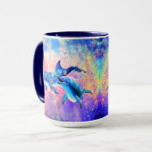 Dolphin Couple Mok Happy Family - Schilderen (Voorkant links)