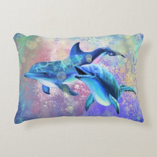 Dolphin Couple - Mooi - Accent Kussen (Voorkant)