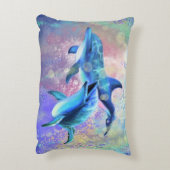 Dolphin Couple - Mooi - Accent Kussen (Achterkant (Verticaal))