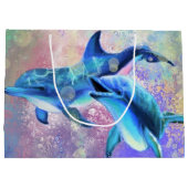 Dolphin Couple - Prachtig Groot Cadeauzakje (Achterkant)