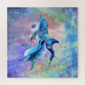 Dolphin Couple - Prachtig Legpuzzel (Horizontaal)