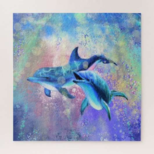 Dolphin Couple - Prachtig Legpuzzel (Verticaal)