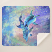 Dolphin Couple - Prachtig Sherpa Deken (Voorkant (horizontaal))