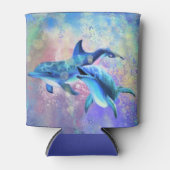 Dolphin Couple - Schilderen Blikjeskoeler (Voorkant)