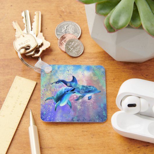 Dolphin Couple - Schilderen  Sleutelhanger (Bureau)
