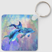 Dolphin Couple - Schilderen  Sleutelhanger (Achterkant)