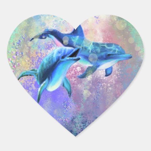 Dolphin Couple Sticker - Schilderen (Voorkant)