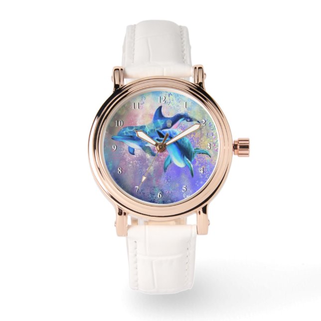 Dolphin Couple Watch Horloge (Voorkant)