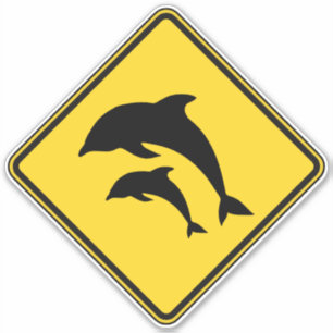 Dolphin Crossing Sticker