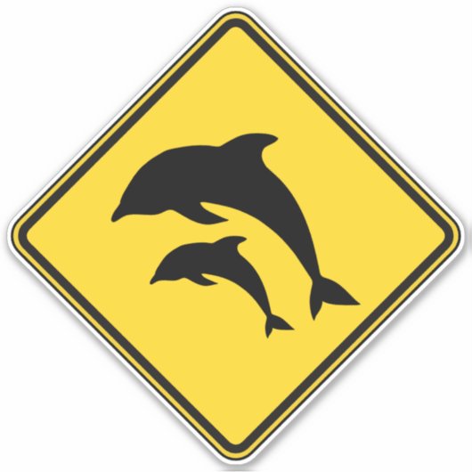 Dolphin Crossing Sticker (Voorkant)