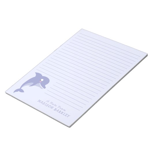Dolphin Cute Kind Personal Briefpapier Notitieblok (Schuin)