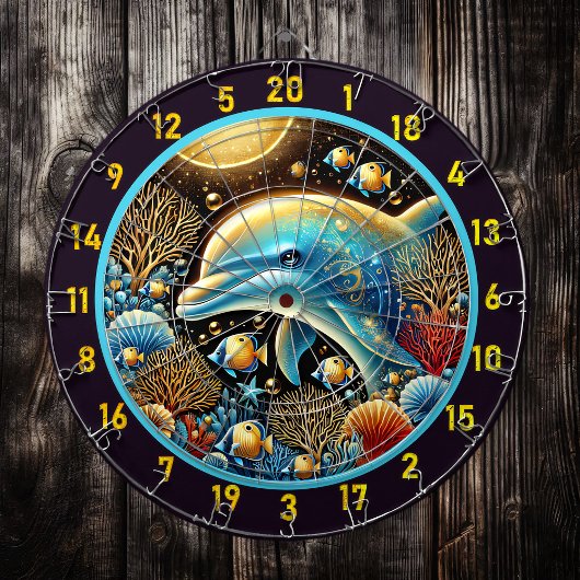 Dolphin Dance Coral Reef Dartboard Dartbord