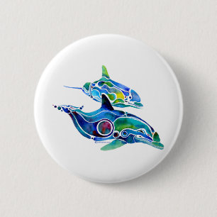 Dolphin Dance Ronde Button 5,7 Cm