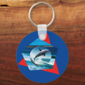 Dolphin dansen op de golven, toetsenbord sleutelhanger (Voorkant)