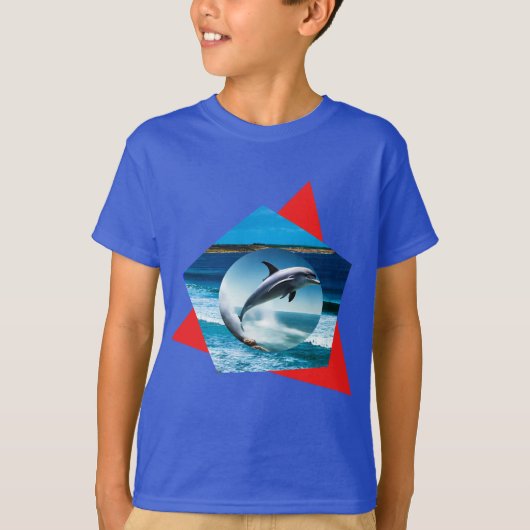 Dolphin danst op de golven, Kinder shirt (Voorkant)