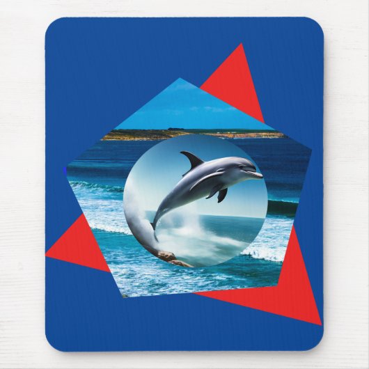 Dolphin danst op de golven, Mousepad Muismat (Voorkant)