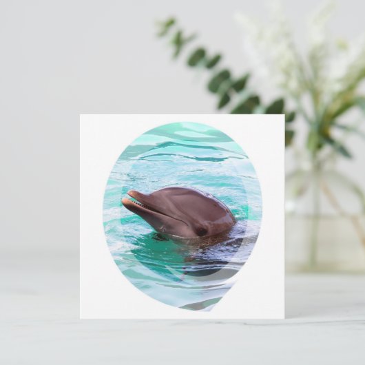Dolphin Design Invitations Kaart (Staand voorkant)