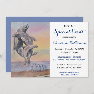 DOLPHIN DESTINATION ARTITY EVENT INVITE KAART