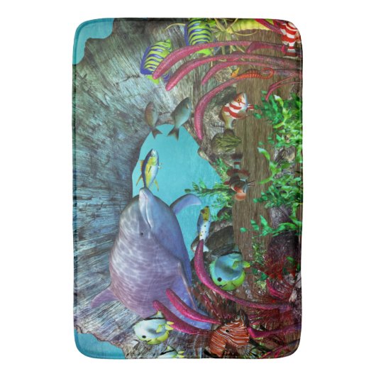 Dolphin Discovery 2 3D Aquarium Badmat (Voorkant Verticaal)