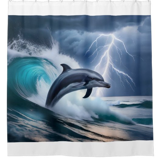Dolphin Dive Douchegordijn (Voorkant)