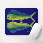 Dolphin, Dorado, MahiMahi met reflectie Muismat (Met muis)