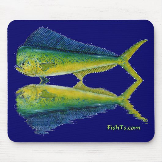Dolphin, Dorado, MahiMahi met reflectie Muismat (Voorkant)