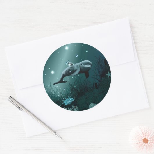 Dolphin Dream Ronde Sticker (Envelop)