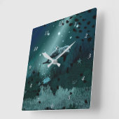 Dolphin Dream Vierkante Klok (Hoek)