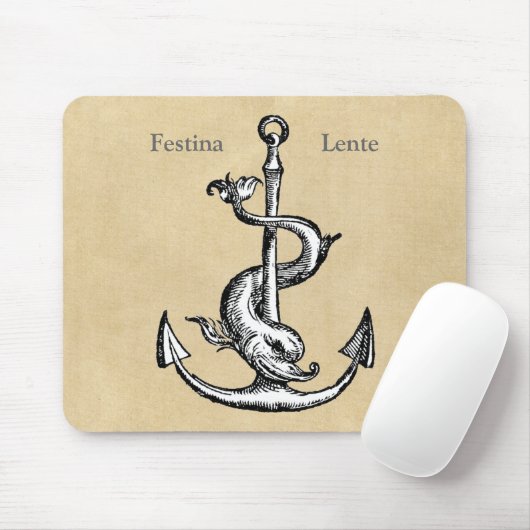 Dolphin en Anchor - Festina Lente Muismat (Met muis)