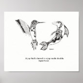Dolphin en Hummingbird Joy Poster (Voorkant)