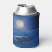 Dolphin en Moon Cozy Cup Koelbox Blikjeskoeler (Blikje Voorkant)