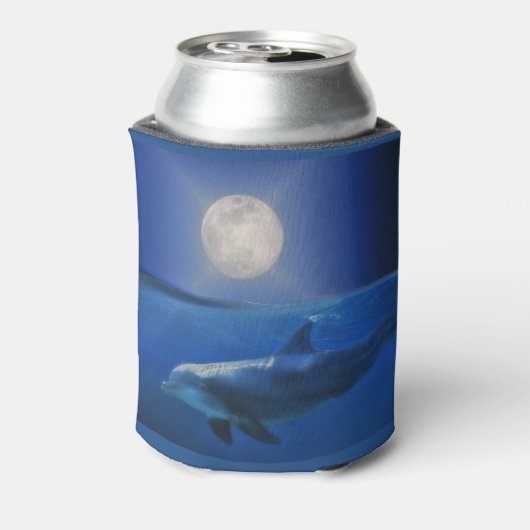 Dolphin en Moon Cozy Cup Koelbox Blikjeskoeler (Blikje Achterkant)