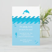 Dolphin en Ocean Waves Invitation Card Kaart (Staand voorkant)