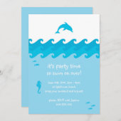 Dolphin en Ocean Waves Invitation Card Kaart (Voorkant / Achterkant)