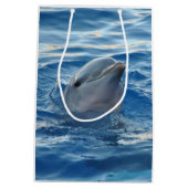 Dolphin Face in Ocean Cute Photo Medium Cadeauzakje (Achterkant)