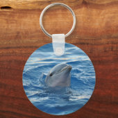 Dolphin Face in Ocean Cute Photo Sleutelhanger (Voorkant)