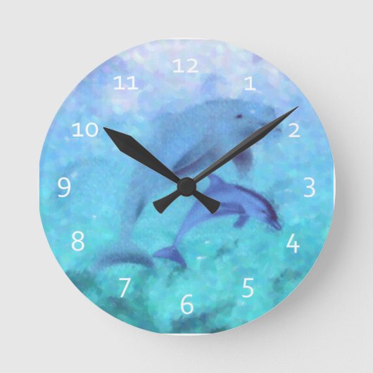 Dolphin Family Clocks Ronde Klok (Voorkant)