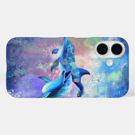 Dolphin Family Love Case-Mate iPhone Case (Achterkant (horizontaal))