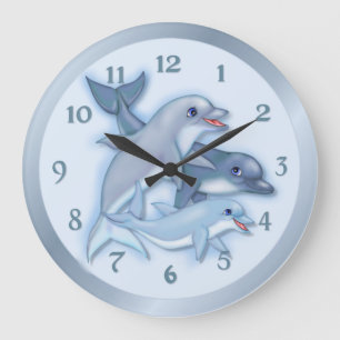Dolphin Family Swimming Grote Klok