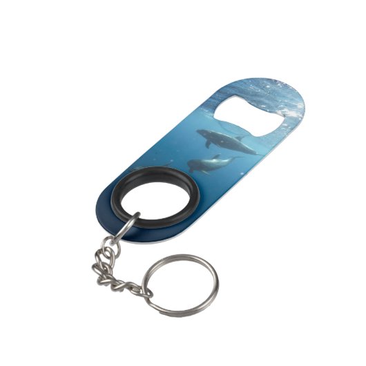 Dolphin Family Underwater Mini Flessenopener (Achterkant Gekanteld)