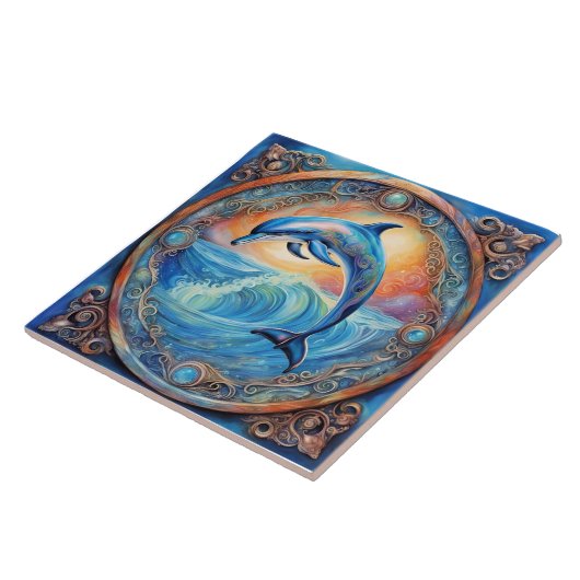 Dolphin fantasy tegeltje (Zijkant)