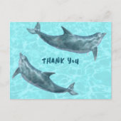 Dolphin Feestje Bedankt Van Kinderen Briefkaart (Voorkant)