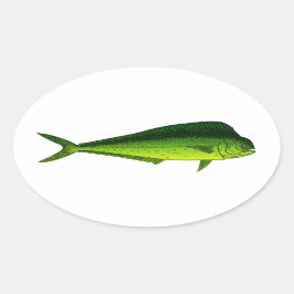 Dolphin Fish - Dorado - Mahi Mahi Ovale Sticker