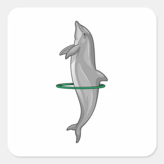 Dolphin Fitness-banden Sport Vierkante Sticker (Voorkant)