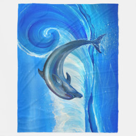 Dolphin Fleece Blanket - Eigen knuppels Deken